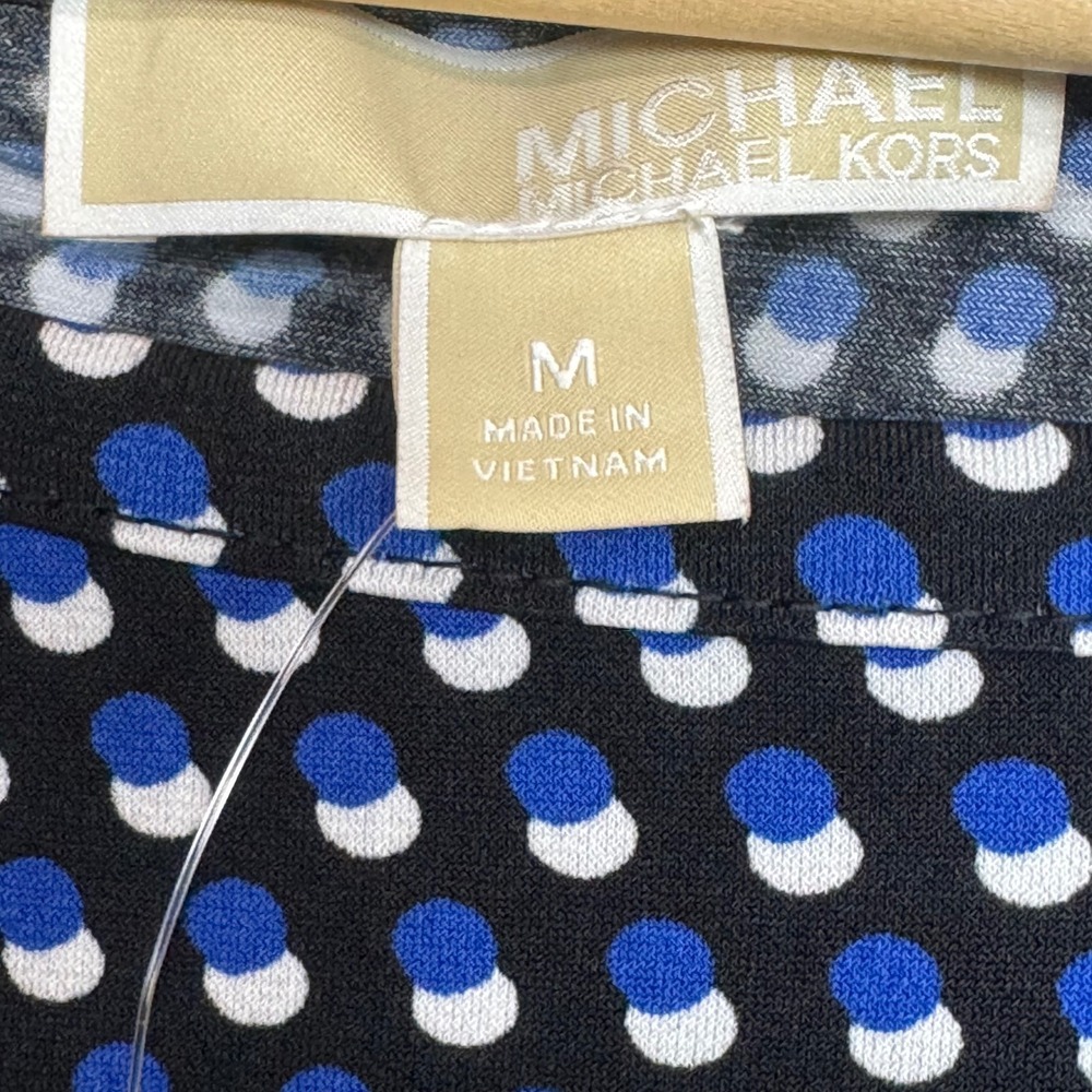 Michael Kors Women's Blue Geometric Print‎ Long Sleeve Shift Dress Size M - Picture 6 of 8